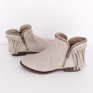 Journee Collection Faux Vegan Suede Fringe Ankle Boot Womens 6.5 Coastal Cowgirl
